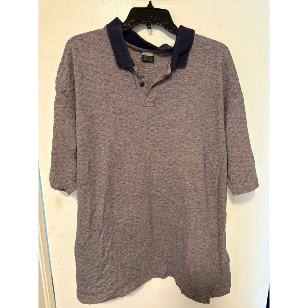 Nike Golf Mens XL Polo Shirt Short Sleeve Blue Gray Textured Knit Casual Sport